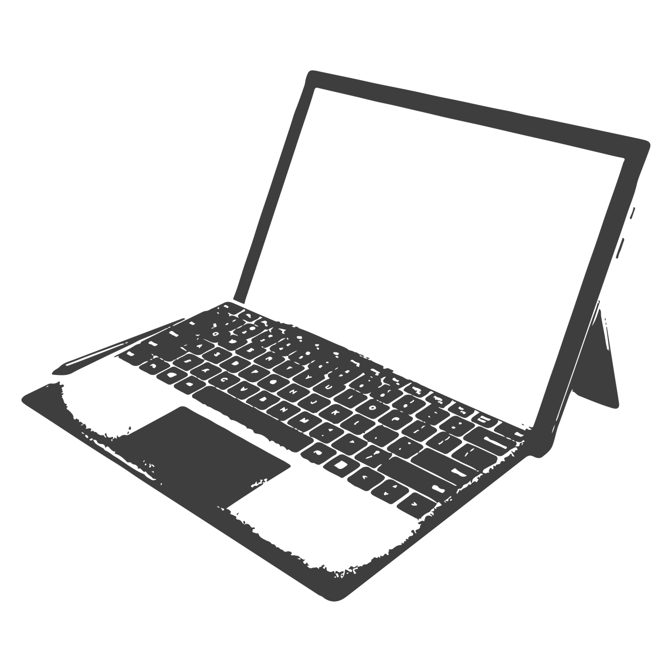 grey tablet with keyboard sketch
