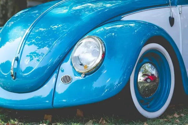 Blue vintage car